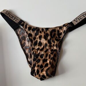 Victoria's Secret Leopard Print Rhinestone Bikini Underwear SMALL